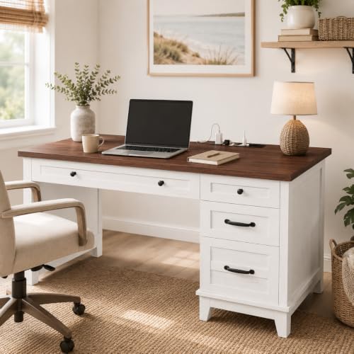 53.54" Executive Desk with Drawers, view 4