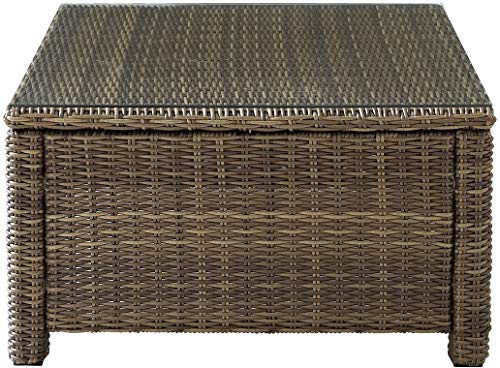 Bradenton All Weather Rattan Wicker Outdoor Sectional Coffee Table for Patio, Deck, Porch, Brown