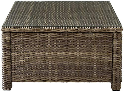 Bradenton All Weather Rattan Wicker Outdoor Sectional Coffee Table for Patio, Deck, Porch, Brown
