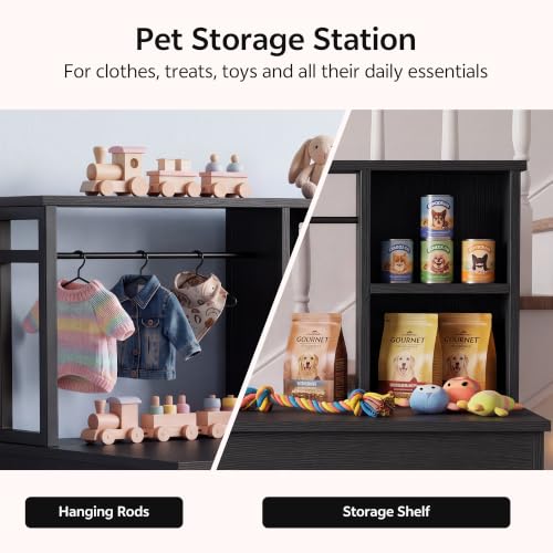 Dog Crate Furniture, Wooden Dog Kennel for Small Breed, Black, view 6