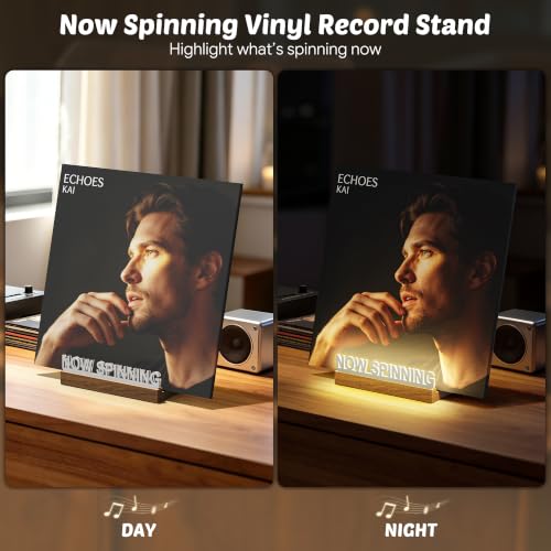 Vinyl Record Stand with Adjustable Warm White Lights, view 5