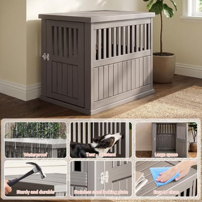 Heavy Duty Dog Crate Furniture Lockable Indoor Outdoor Kennel & End Table, view 8