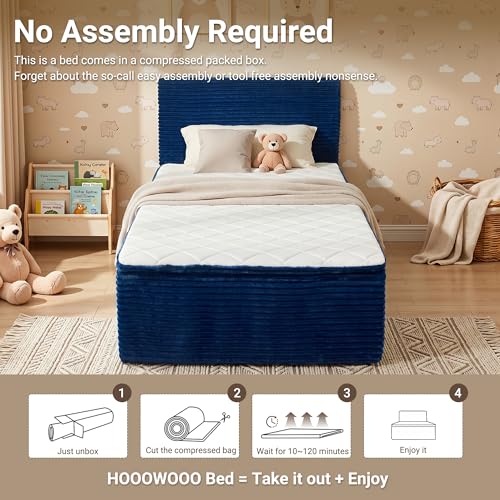 Boneless Bed Frame with Mattress Twin Size, view 5