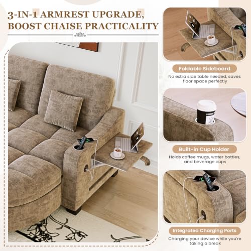 60” Loveseat Chaise Lounge Chair with Ottoman, view 6