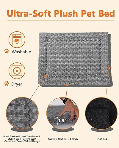 Wooden Dog Crate Furniture with Cushion, Dog Crate End Table with Tray, view 5
