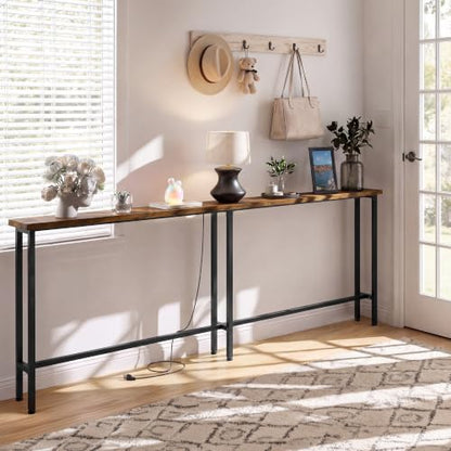 78" Sofa Table with Built-in Power Strip (2 AC Outlets & 2 USB Ports) – 4.9ft, view 7