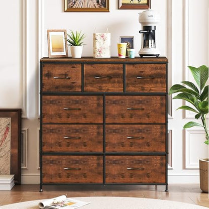9-Drawer Dresser for Bedroom, Anti-Tip Tall Storage Organizer, view 3
