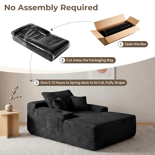 65" Oversized Boneless Chaise Lounge Chair Indoor, view 8