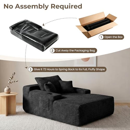 65" Oversized Boneless Chaise Lounge Chair Indoor, view 8