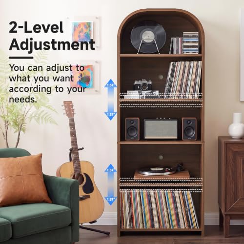 63'' Tall Record Player Stand, 5 Tier Large Record Player Storage Cabinet, view 5
