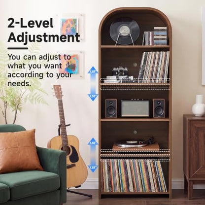 63'' Tall Record Player Stand, 5 Tier Large Record Player Storage Cabinet, view 5