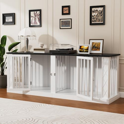 86.6" Double Dog Crate Furniture for 1 or 2 Dogs, view 6