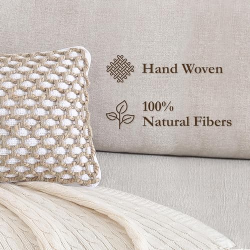 Jada Decorative Throw, Includes Accent, Premium Woven Design, Living Room Décor, (1) 12" x 20" Pillow Cover with Insert, White