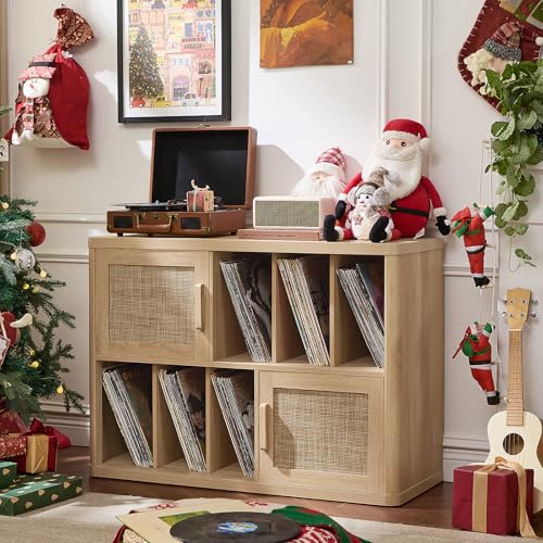Large Record Player Stand with Vinyl Storage Up to 450 Albums, view 2