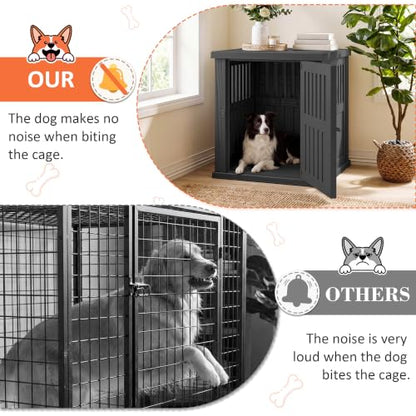 Heavy Duty Dog Crate Furniture Lockable Indoor Outdoor Kennel & End Table, view 4