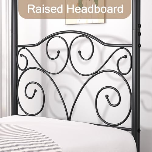 Metal Canopy Bed Frame Twin Size, view 6