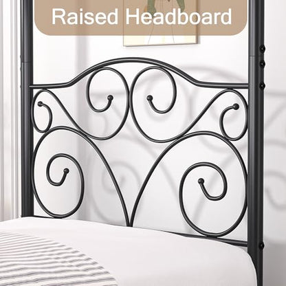 Metal Canopy Bed Frame Twin Size, view 6