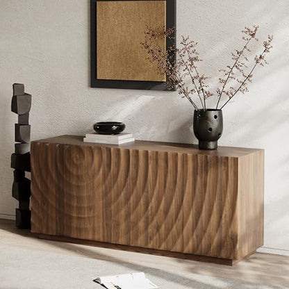 GDFStudio 59" Modern Buffet Cabinet with 3D Water Ripple Doors, view 6