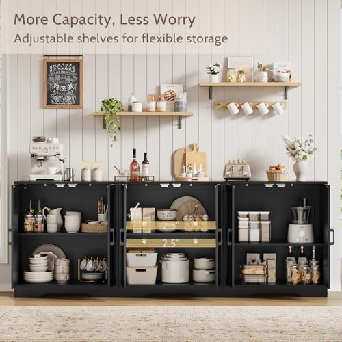 Sideboard Buffet Cabinet, Modern Farmhouse Kitchen Storage Cabinet, view 5