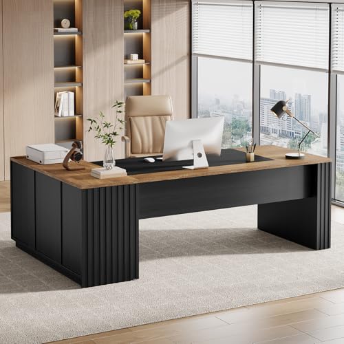 78" L Shaped Executive Desk with Drawers, view 2
