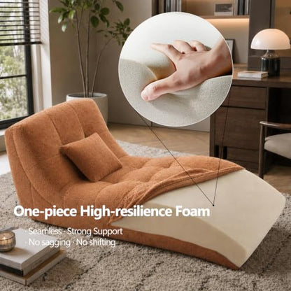 Chaise Lounge Chair Boneless Sofa Curved Floor Recliner Sofa Bed, view 6