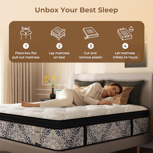 14 Inch Queen Size Mattress in a Box, Cooling Technology, Spring Support, view 8