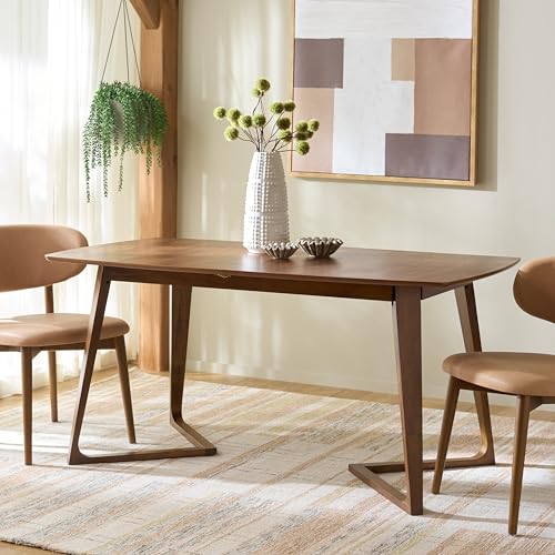 SAFAVIEH Furniture - Alissa 63" - 83" Extendable Dining Table - Walnut Wood - Modern Expandable Dining Table - Ideal for Dining Room, Kitchen (DTB4301A)