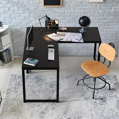 55 x 60 Commercial-Grade L-Shape Corner Office Computer Desk, Black, view 3
