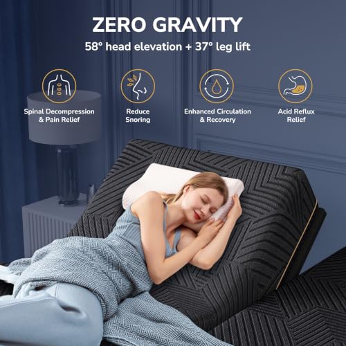 Adjustable Bed with Cooling Memory Foam Mattress, view 3
