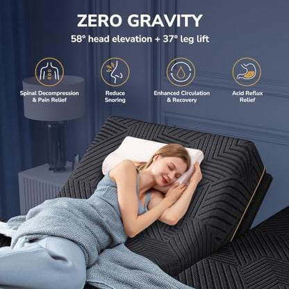 Adjustable Bed with Cooling Memory Foam Mattress, view 3