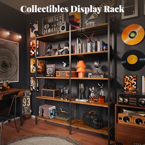 5 Tier Bookshelf, L Shaped Corner Bookshelf with 10 Open Shelves, view 6
