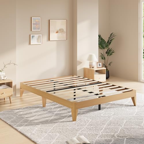 Solid Wood Platform Bed with Support Legs, view 5