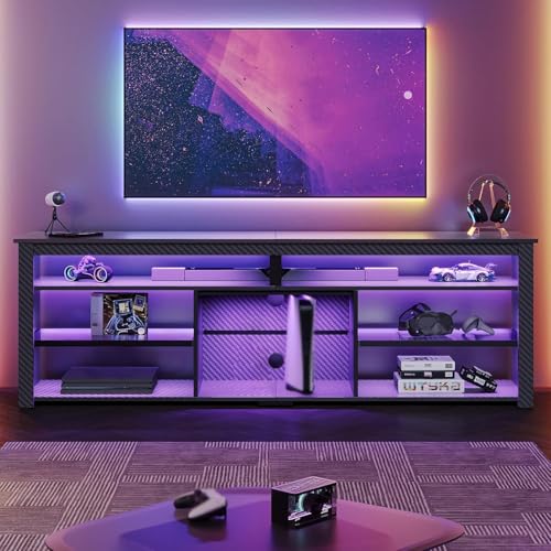 Tall TV Stand for 75 inch TV, LED Entertainment Center, view 4