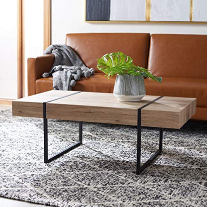 SAFAVIEH Home Collection – Tristan Rectangular Modern Coffee Table with Natural, view 3