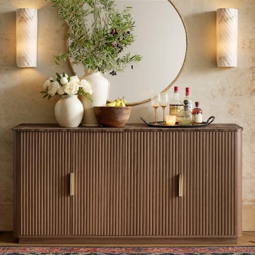 63" Fluted Sideboard Buffet Cabinet with Storage, view 2