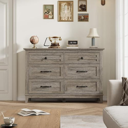 6 Dresser for Bedroom, 47 in Wide Drawer Dresser with Storage Freestanding, view 4
