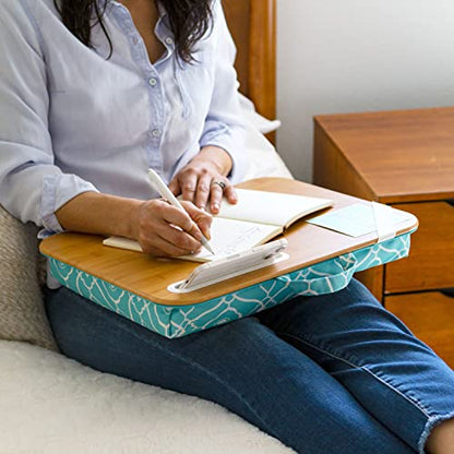 Designer Lap Desk – Aqua Trellis, Fits 15.6” Laptops, view 7