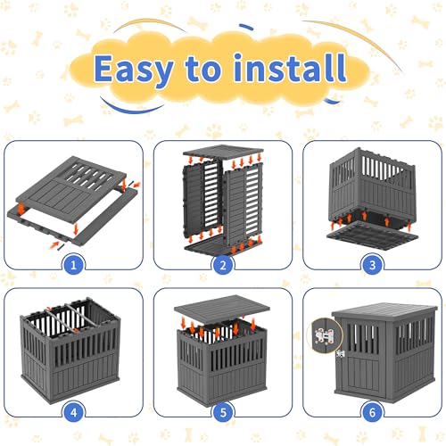 Dog Crate Furniture Lockable Dog Kennel Indoor Dog Crate Heavy Duty Decorative, view 7