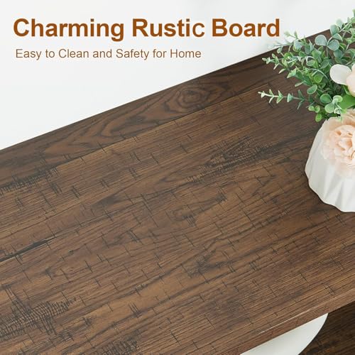 Sofa Table,Industrial Console Table with Storage,Entryway Table with Engineered Wood and Metal,Rustic 3 Tier Shelf for Living Room,Hallway,Brown,47 Inch