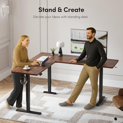 75“ x 63" L Shaped Standing Desk Adjustable Height, Electric Corner Desk, view 5