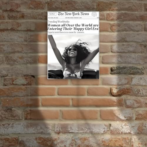 Jatinoo Canvas Framed Wall Art for Bedroom Aesthetic - Black and White Print 11.5x15 Inch | Fashion Inspirational Poster for Women's Room Decor & Home Gift