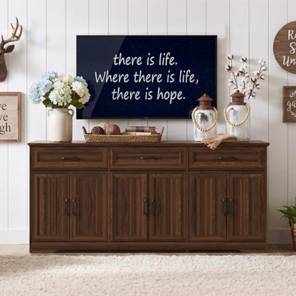 70" Buffet Cabinet with Storage, Large Modern Farmhouse Sideboard, view 8