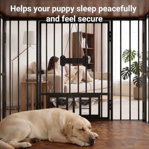 43” Foldable Dog Crate Furniture, Dog Kennel for Large Dogs, XL, view 7