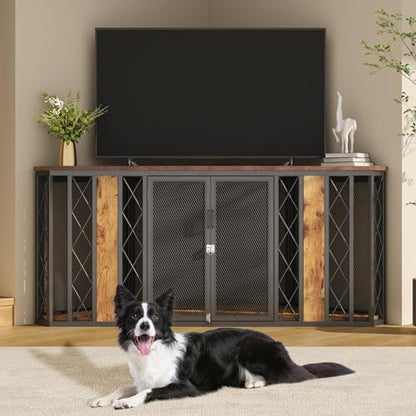 Spacesea Extra Large Corner Dog Crate Furniture, Heavy Duty Indoor Dog Kennel, view 4