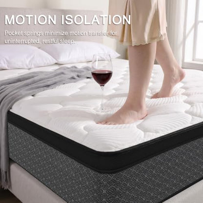 Full Size Mattress,12" Thickness Hybrid Memory Foam Mattress in a Box, view 5