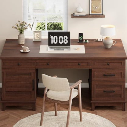 Executive Desk with File Drawers, view 6