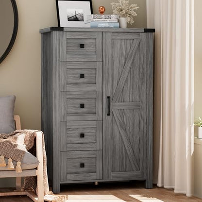 Farmhouse Dresser Storage Cabinet Chest of Drawer for Bedroom, view 3
