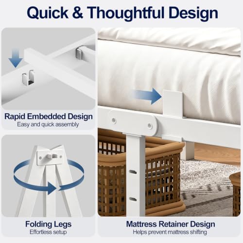 Full Metal Bed Frame with Round Corner Legs, view 5