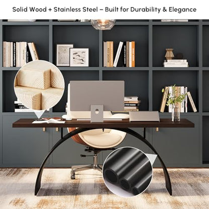 70.9" Industrial Style Desk, Office Writing Desk Walnut Desk Modern Computer Desk Home & Office Furniture