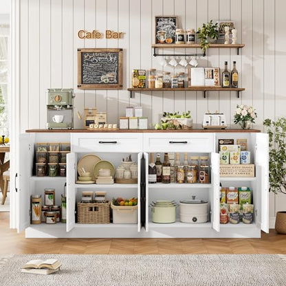 71” Large Buffet Cabinet, Sideboard with Adjustable Shelves, view 4